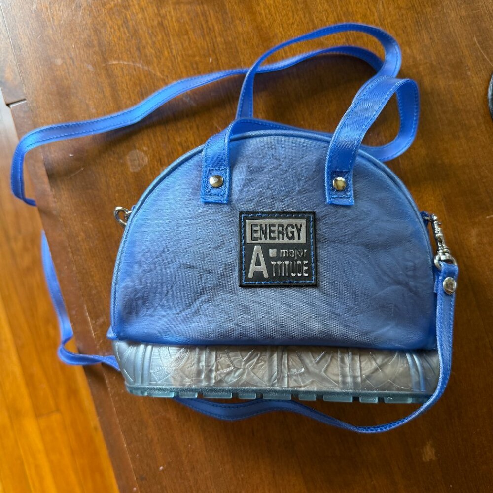 vintage 90s blue crossbody jelly bag